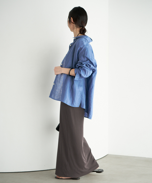 plage（プラージュ）の「sand wash loose ワンピース（ワンピース・レディース・ライトグレー/ブラウン・36/38）」の12枚目の写真