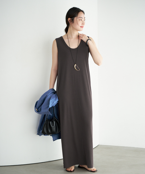 plage（プラージュ）の「sand wash loose ワンピース（ワンピース・レディース・ライトグレー/ブラウン・36/38）」の10枚目の写真