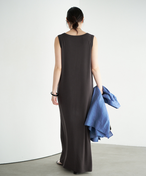 plage（プラージュ）の「sand wash loose ワンピース（ワンピース・レディース・ライトグレー/ブラウン・36/38）」の7枚目の写真