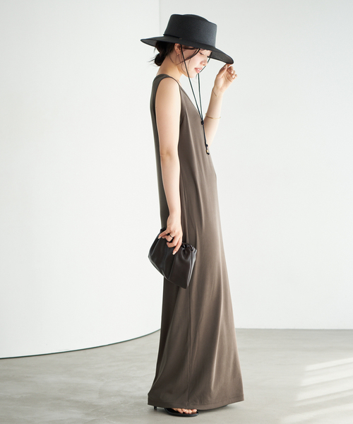 plage（プラージュ）の「sand wash loose ワンピース（ワンピース・レディース・ライトグレー/ブラウン・36/38）」の3枚目の写真