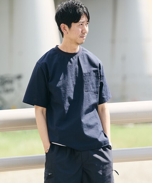 SHIPS（シップス）の「SHIPS:〈MADE IN JAPAN〉空羽 サッカー Tシャツ（Tシャツ/カットソー・メンズ・ブラック/ネイビー/ダークグレー/ライトグレー/コバルトブルー/ダークブルー/チャコールグレー・SMALL/X-LARGE/LARGE/MEDIUM）」の7枚目の写真