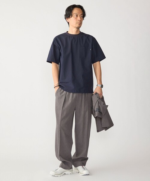 SHIPS（シップス）の「SHIPS:〈MADE IN JAPAN〉空羽 サッカー Tシャツ（Tシャツ/カットソー・メンズ・ブラック/ネイビー/ダークグレー/ライトグレー/コバルトブルー/ダークブルー/チャコールグレー・SMALL/X-LARGE/LARGE/MEDIUM）」の16枚目の写真
