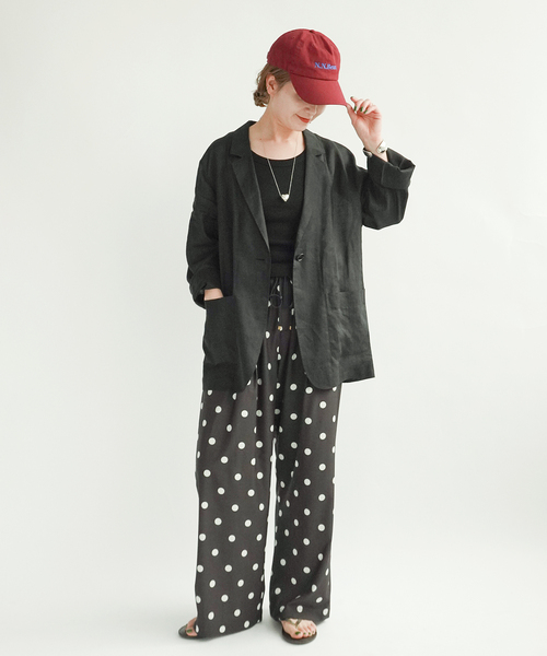 Spick & Span(スピックアンドスパン)の「《手洗い可 / 追加》ラミーミックスシアージャケット(テーラードジャケット・レディース・ブラック/ベージュ系その他/ブラウン・38/36)」の5枚目の写真