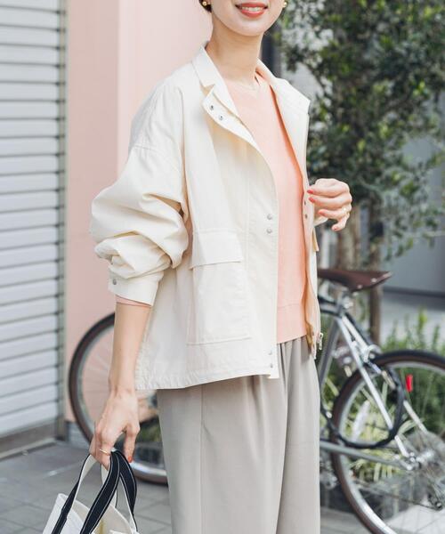 URBAN RESEARCH DOORS(アーバンリサーチドアーズ)の「撥水/防花粉スタンドブルゾン(ブルゾン・レディース・アイボリー/カーキ・FREE)」の3枚目の写真