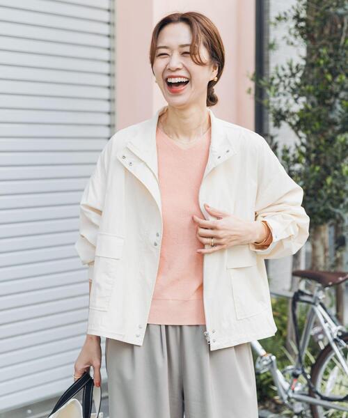 URBAN RESEARCH DOORS(アーバンリサーチドアーズ)の「撥水/防花粉スタンドブルゾン(ブルゾン・レディース・アイボリー/カーキ・FREE)」の5枚目の写真
