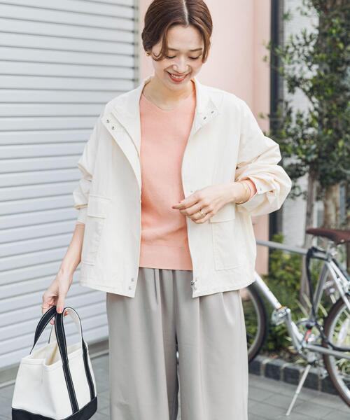 URBAN RESEARCH DOORS(アーバンリサーチドアーズ)の「撥水/防花粉スタンドブルゾン(ブルゾン・レディース・アイボリー/カーキ・FREE)」の6枚目の写真