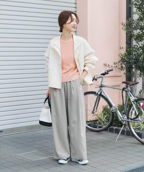 URBAN RESEARCH DOORS(アーバンリサーチドアーズ)の「撥水/防花粉スタンドブルゾン(ブルゾン・レディース・アイボリー/カーキ・FREE)」の9枚目の写真