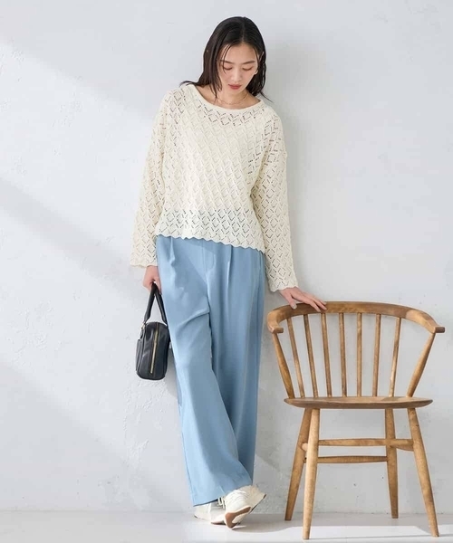 a.v.v（アーヴェヴェ）の「透かし編みニットプルオーバー（ニット/セーター・レディース・アイボリー・39）」の5枚目の写真