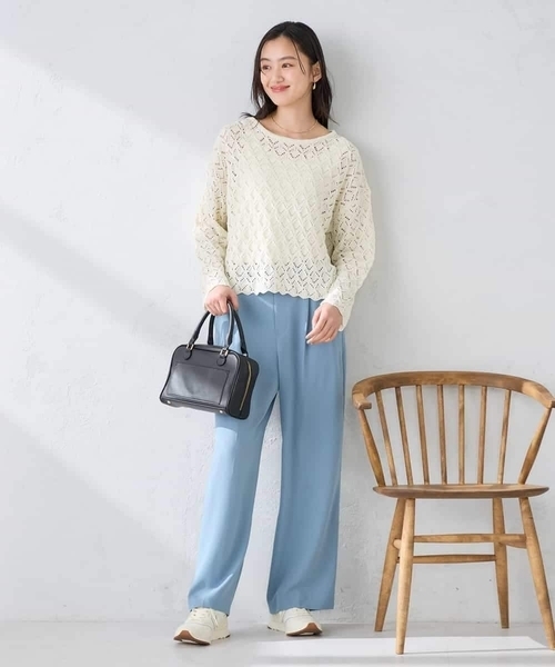 a.v.v（アーヴェヴェ）の「透かし編みニットプルオーバー（ニット/セーター・レディース・アイボリー・39）」の6枚目の写真