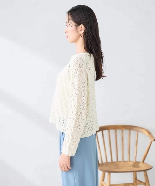 a.v.v（アーヴェヴェ）の「透かし編みニットプルオーバー（ニット/セーター・レディース・アイボリー・39）」の14枚目の写真