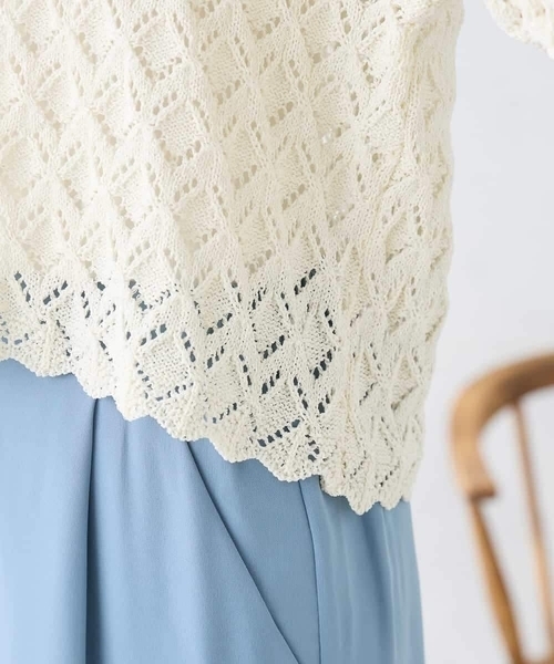 a.v.v（アーヴェヴェ）の「透かし編みニットプルオーバー（ニット/セーター・レディース・アイボリー・39）」の18枚目の写真