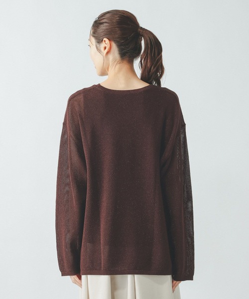 GLOBAL WORK（グローバルワーク）の「洗えるメッシュラメプルオーバー＊タンク/640379（ニット/セーター・レディース・オフホワイト/ダークブラウン/ダークグレー・LARGE/MEDIUM）」の9枚目の写真