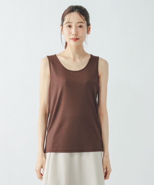 GLOBAL WORK（グローバルワーク）の「洗えるメッシュラメプルオーバー＊タンク/640379（ニット/セーター・レディース・オフホワイト/ダークブラウン/ダークグレー・LARGE/MEDIUM）」の14枚目の写真