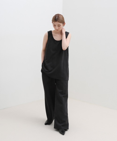 select MOCA（セレクトモカ）の「ピーチスキンリラックスワイドパンツ（その他パンツ・レディース・ブラウン/アイボリー/ブラック・LARGE/MEDIUM）」の4枚目の写真
