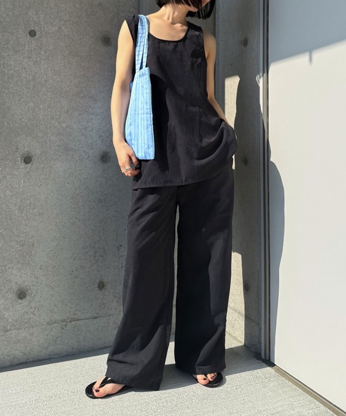 select MOCA(セレクトモカ)の「ピーチスキンリラックスワイドパンツ【セットアップ可】(その他パンツ・レディース・ブラウン/アイボリー/ブラック・LARGE/MEDIUM)」の5枚目の写真