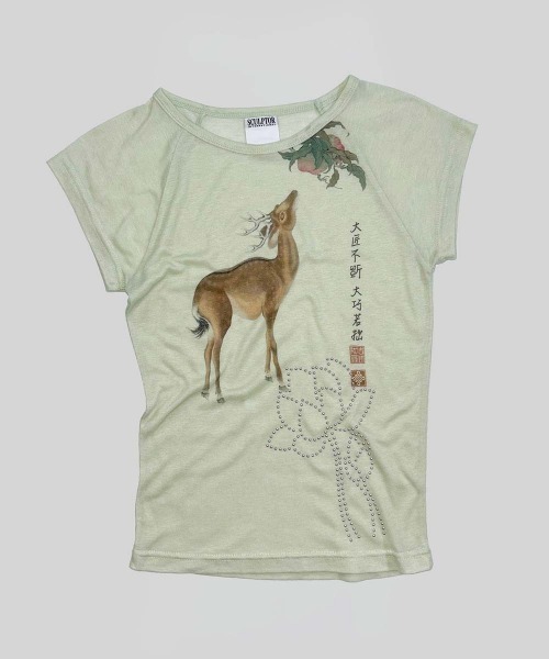 SCULPTOR(スカルプター)の「Zen Deer Tee(Tシャツ/カットソー・レディース・ミント/ホワイト・SMALL/MEDIUM/LARGE/X-SMALL)」の3枚目の写真