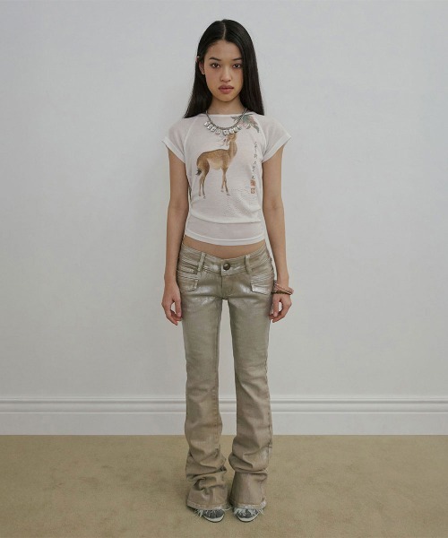 SCULPTOR(スカルプター)の「Zen Deer Tee(Tシャツ/カットソー・レディース・ミント/ホワイト・SMALL/MEDIUM/LARGE/X-SMALL)」の6枚目の写真