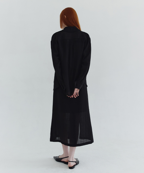 MICANE（ミケーネ）の「ビアストライプドレスシャツセットアップ（ワンピース・レディース・スカイブルー/ブラック/クリーム・SMALL/MEDIUM/LARGE/X-LARGE/XX-LARGE）」の10枚目の写真