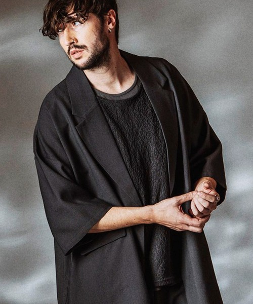 NO ID.(ノーアイディ)の「【NO ID.】Changing Long Jacket / チェンジング ロング ジャケット(テーラードジャケット・メンズ・その他23/グレー/ブラック・ONE SIZE)」の3枚目の写真