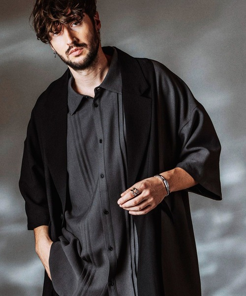 NO ID.(ノーアイディ)の「【NO ID.】Changing Long Jacket / チェンジング ロング ジャケット(テーラードジャケット・メンズ・その他23/グレー/ブラック・ONE SIZE)」の1枚目の写真