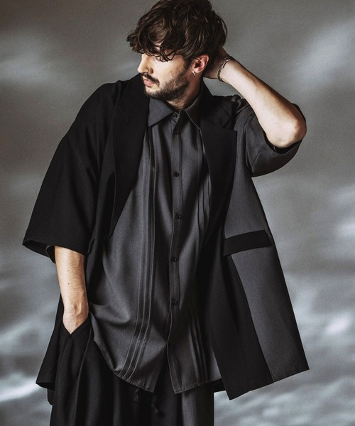 NO ID.(ノーアイディ)の「【NO ID.】Changing Long Jacket / チェンジング ロング ジャケット(テーラードジャケット・メンズ・その他23/グレー/ブラック・ONE SIZE)」の4枚目の写真