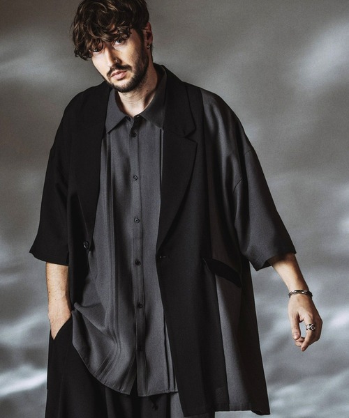 NO ID.(ノーアイディ)の「【NO ID.】Changing Long Jacket / チェンジング ロング ジャケット(テーラードジャケット・メンズ・その他23/グレー/ブラック・ONE SIZE)」の5枚目の写真