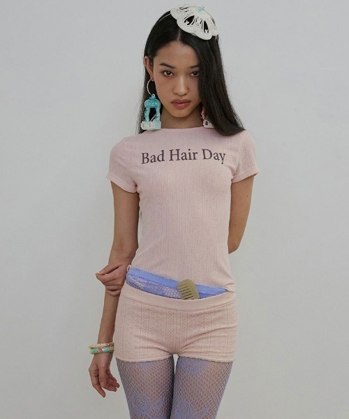 SCULPTOR(スカルプター)の「Bad Hair Day Baby Tee(Tシャツ/カットソー・レディース・ホワイト/ピンク/ブラウン・MEDIUM/SMALL/LARGE/X-SMALL)」の8枚目の写真