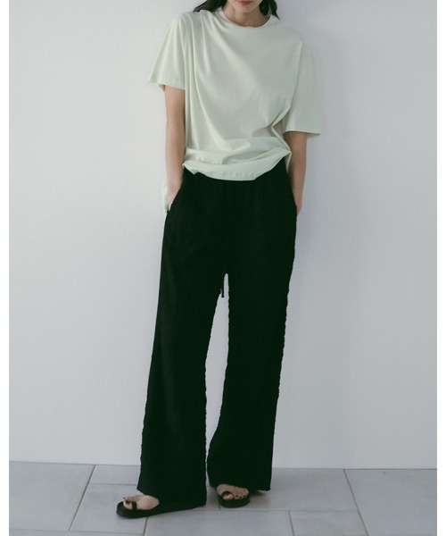 anuke（アンヌーク）の「Sheer Over T-Shirts（Tシャツ/カットソー・レディース・ホワイト/ブラック/ライトグリーン・FREE）」の6枚目の写真