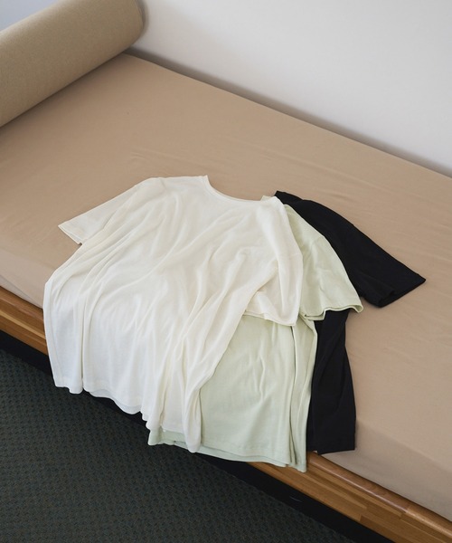 anuke（アンヌーク）の「Sheer Over T-Shirts（Tシャツ/カットソー・レディース・ホワイト/ブラック/ライトグリーン・FREE）」の11枚目の写真