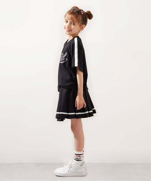X-girl Stages(エックスガールステージス)の「ラメロゴ半袖Tシャツ+ラインプリーツスカート セット(セットアップ・キッズ・ブラック/ピンク・110cm/140cm/130cm/100cm/90cm/120cm)」の20枚目の写真