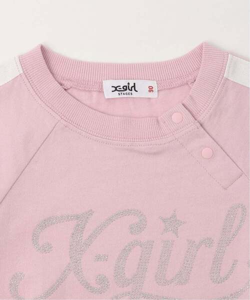 X-girl Stages(エックスガールステージス)の「ラメロゴ半袖Tシャツ+ラインプリーツスカート セット(セットアップ・キッズ・ブラック/ピンク・110cm/140cm/130cm/100cm/90cm/120cm)」の13枚目の写真