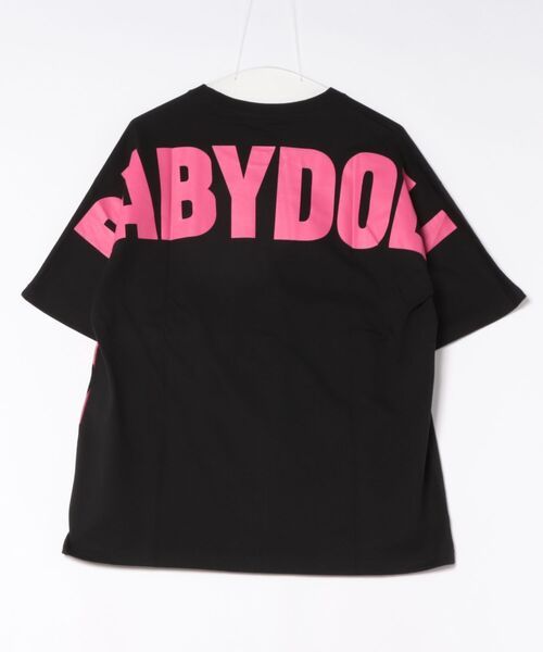 BABYDOLL(ベビードール)の「親子お揃い ネオンバックロゴビックシルエットTシャツ 1619A(Tシャツ/カットソー・レディース・ブラック・ユニセックスXL/ユニセックスL/ユニセックスM)」の2枚目の写真