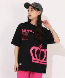 BABYDOLL | 親子お揃い ネオンバックロゴビックシルエットTシャツ 1619A(Tシャツ/カットソー)
