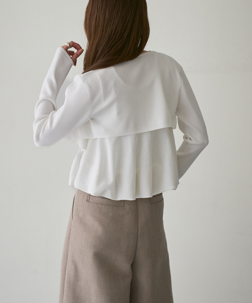 Noble(ノーブル)の「【洗える】ELENI/エルニ マイクロミニレングスカーディガン(カーディガン/ボレロ・レディース・ホワイト/ブラック・FREE)」の18枚目の写真