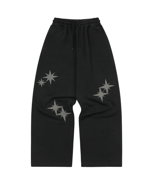 Twin Star Applique Training Pants Black