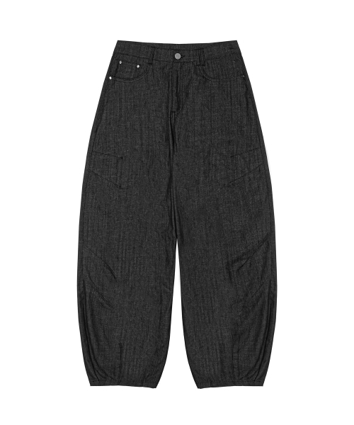 DECET（デケト）の「[リネンライク]リネンライクバルーンワイドジーンズDCPT060CPブラック（デニムパンツ・メンズ・その他・34/32/30/28/26）」の6枚目の写真