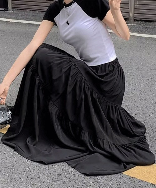 Flugge(フラッジー)の「ティアードロングスカート(スカート・レディース・アイボリー/ブラック・MEDIUM/LARGE)」の6枚目の写真