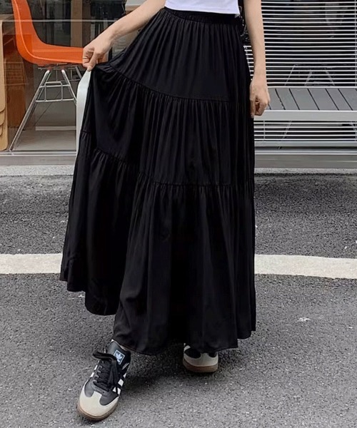 Flugge(フラッジー)の「ティアードロングスカート(スカート・レディース・アイボリー/ブラック・MEDIUM/LARGE)」の8枚目の写真