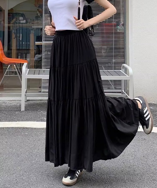 Flugge(フラッジー)の「ティアードロングスカート(スカート・レディース・アイボリー/ブラック・MEDIUM/LARGE)」の9枚目の写真
