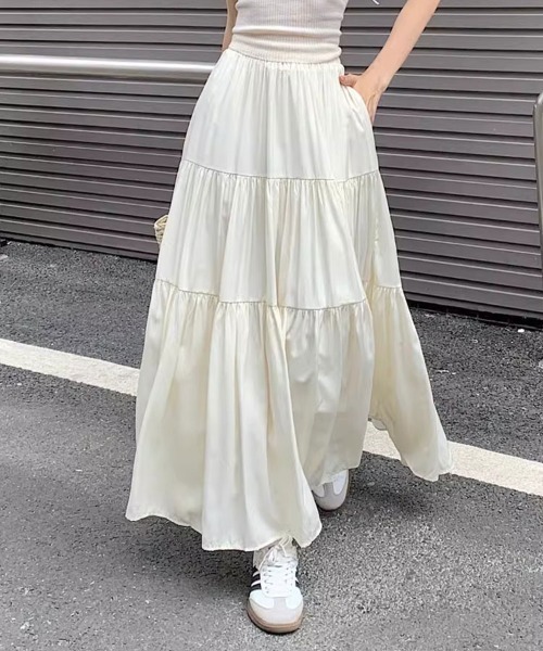 Flugge(フラッジー)の「ティアードロングスカート(スカート・レディース・アイボリー/ブラック・MEDIUM/LARGE)」の13枚目の写真