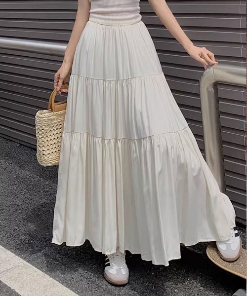 Flugge(フラッジー)の「ティアードロングスカート(スカート・レディース・アイボリー/ブラック・MEDIUM/LARGE)」の16枚目の写真