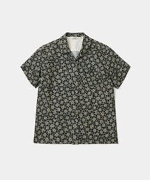 flower pattern s/s shirt(womens) olive