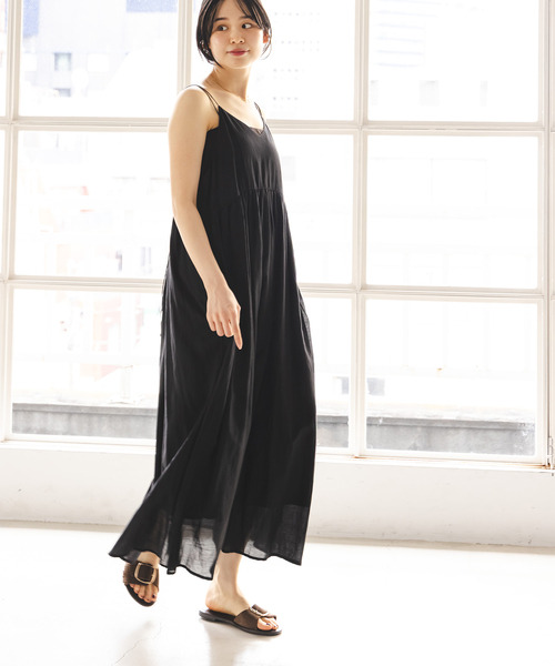 normment(ノーメント)の「【洗える】normment/ノーメント COTTON RAYON CAMI DRESS(ワンピース・レディース・カーキ/ブラック・FREE)」の10枚目の写真