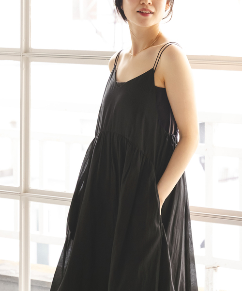 normment(ノーメント)の「【洗える】normment/ノーメント COTTON RAYON CAMI DRESS(ワンピース・レディース・カーキ/ブラック・FREE)」の11枚目の写真