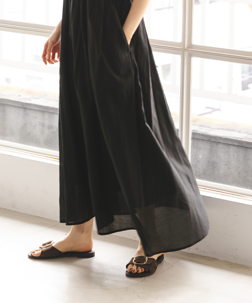 normment(ノーメント)の「【洗える】normment/ノーメント COTTON RAYON CAMI DRESS(ワンピース・レディース・カーキ/ブラック・FREE)」の13枚目の写真