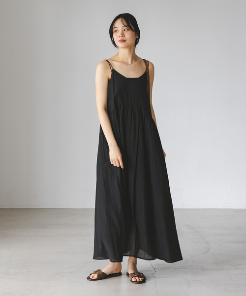 normment(ノーメント)の「【洗える】normment/ノーメント COTTON RAYON CAMI DRESS(ワンピース・レディース・カーキ/ブラック・FREE)」の14枚目の写真