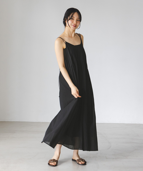 normment(ノーメント)の「【洗える】normment/ノーメント COTTON RAYON CAMI DRESS(ワンピース・レディース・カーキ/ブラック・FREE)」の16枚目の写真
