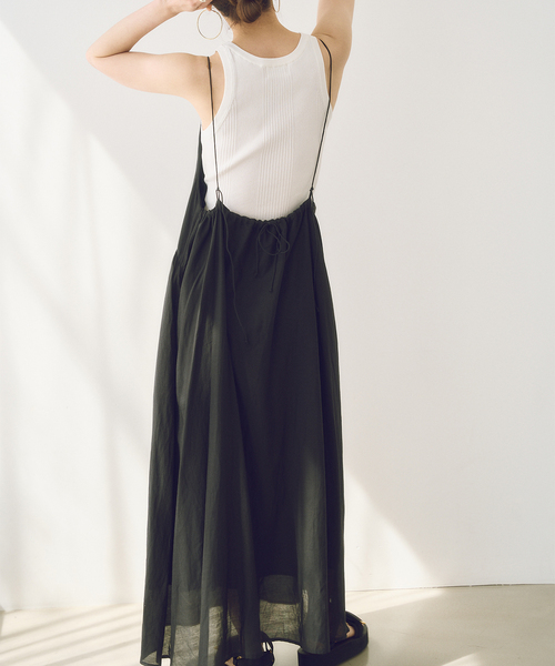 normment(ノーメント)の「【洗える】normment/ノーメント COTTON RAYON CAMI DRESS(ワンピース・レディース・カーキ/ブラック・FREE)」の22枚目の写真