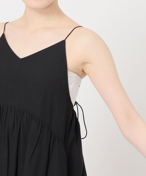 normment(ノーメント)の「【洗える】normment/ノーメント COTTON RAYON CAMI DRESS(ワンピース・レディース・カーキ/ブラック・FREE)」の4枚目の写真