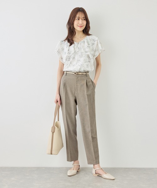 ROPE' PICNIC(ロペピクニック)の「リネンライクシリーズ ドライタッチテーパードパンツ/UVカット・接触冷感・防シワ(その他パンツ・レディース・グレー系その他/ネイビー/ブラウン・S/L/M)」の15枚目の写真